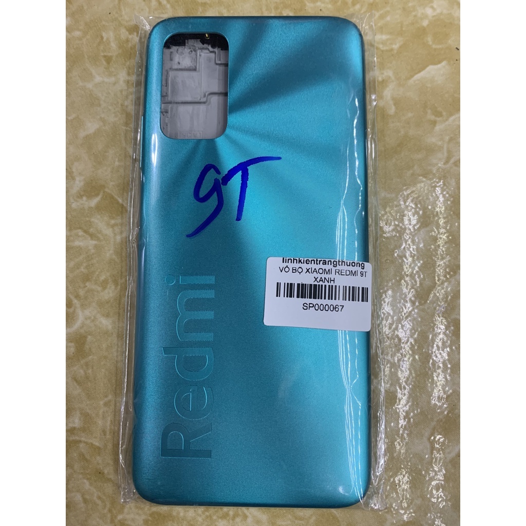 Bộ vỏ, xương điện thoại xiaomi Redmi 9T - gồm xương lưng, sườn, phím âm lượng
