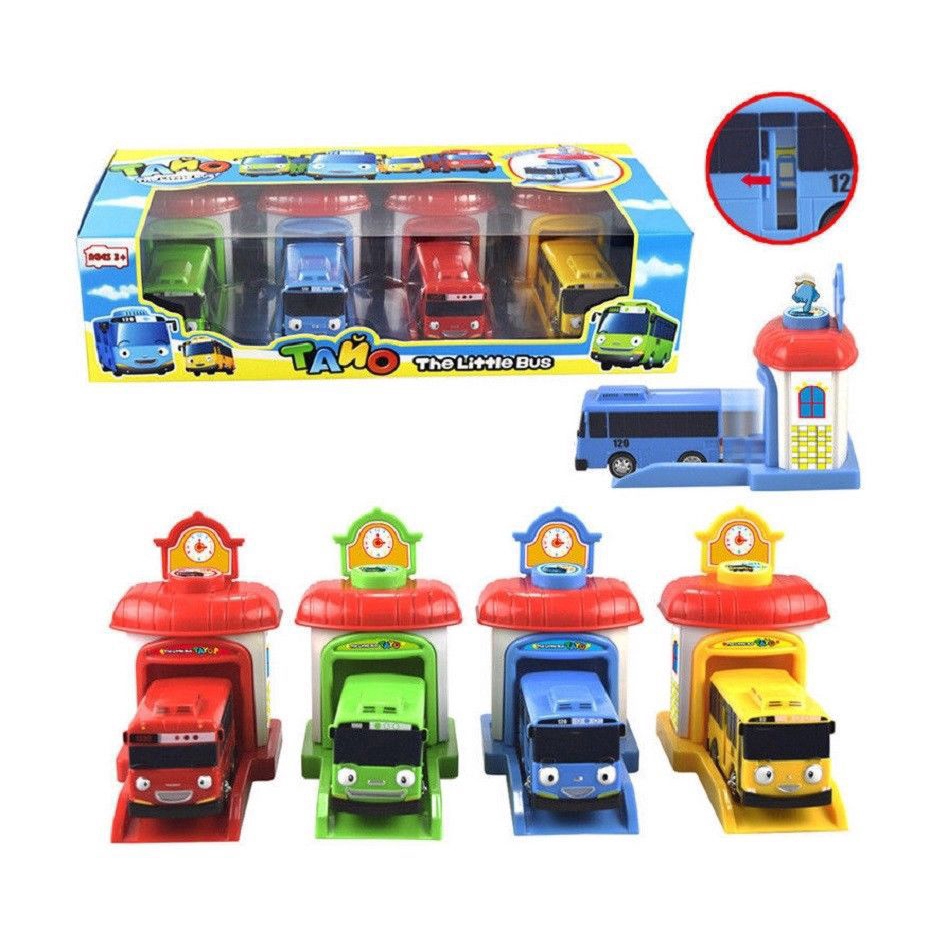TAYO The Little Bus with Garage Bus Cartoon Car Model Toy