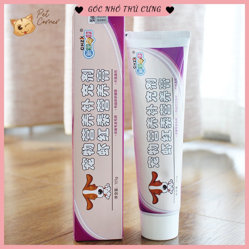 Gel dưỡng lông màu nâu đỏ, bổ sung canxi cho chó (Kem dinh dưỡng cho thú cưng)