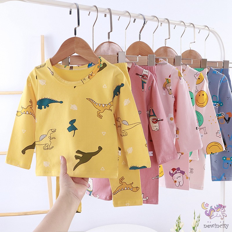 Bộ Pijama Cotton In Họa Tiết Hoạt Hình Dễ Thương Cho Bé