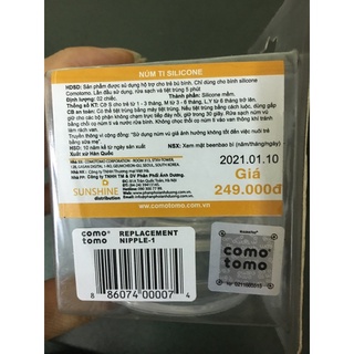 Núm ti bình Cômtomo, núm ti 1-2-3-Y cắt bình Comotomo