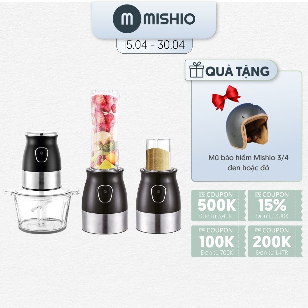 [Mã ELHA22 giảm 6% đơn 300K] Máy Xay Đa Năng Thực Phẩm Mishio MK258 1.8 Lít – Kèm 2 Cối Xay