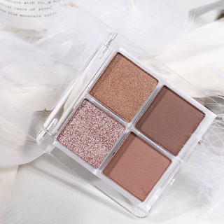 [VZL]Màu trà sữa 4 màu phấn mắt Nhật Bản trang điểm nude siêu thực tế phấn mắt màu đỏ mờ màu ngọc tr