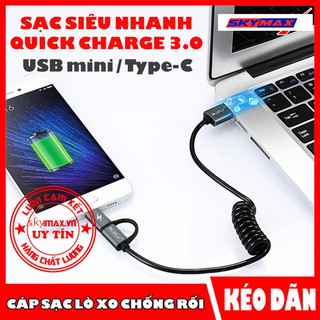 Cáp Sạc Chống Rối Sạc Nhanh Đa Năng Quick Charge 3.0, RAXFLY,Dành Cho điện thoại Samsung USB Type C,dây sạc nam châm,SKY