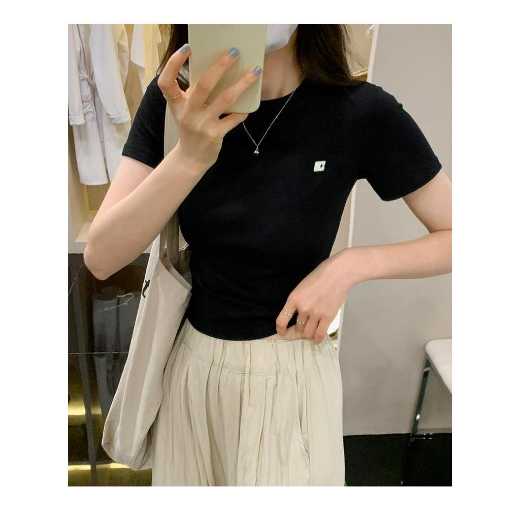 Áo Thun Cộc Tay Cổ Tròn Dáng Ôm Mùa Hè 63385
