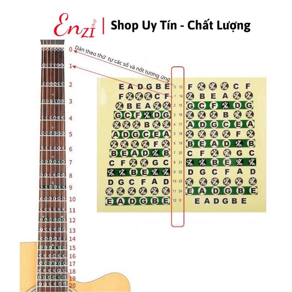 Sticker guitar ukulele dán nốt cần đàn guitar ukulele
