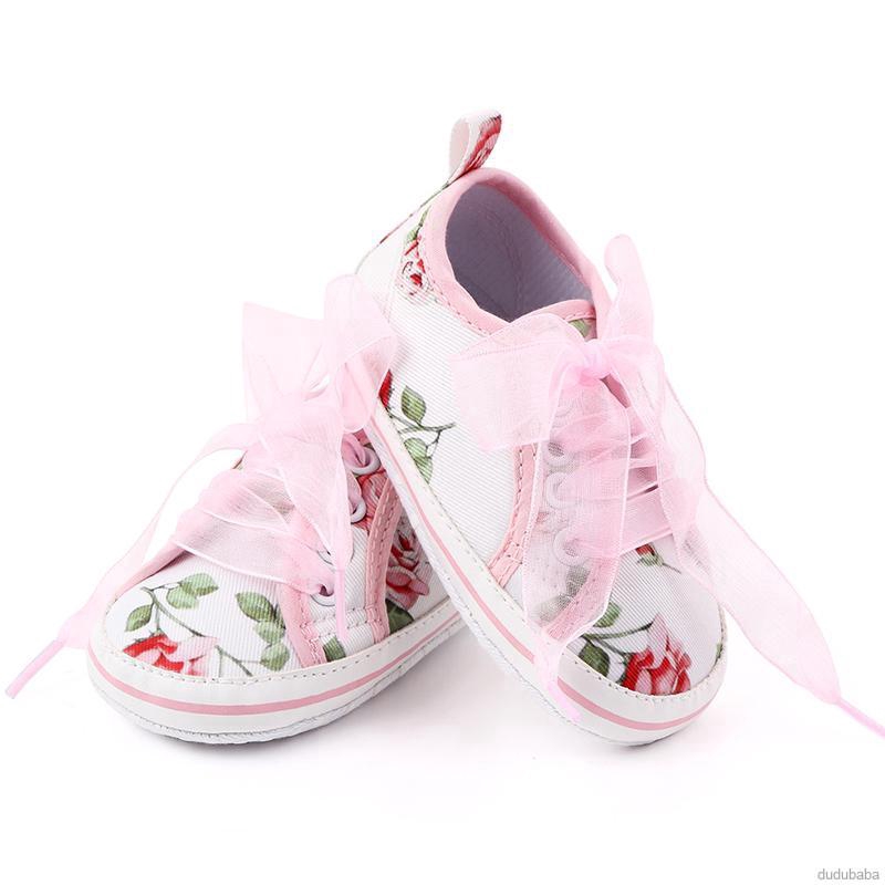 Giày sneaker bé gái đế mềm chống trượt họa tiết phong cách Trung Hoa
