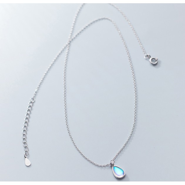 Dây chuyền bạc Ý s925 giọt nước tinh khiết đại dương xanh D7988 - AROCH Jewelry