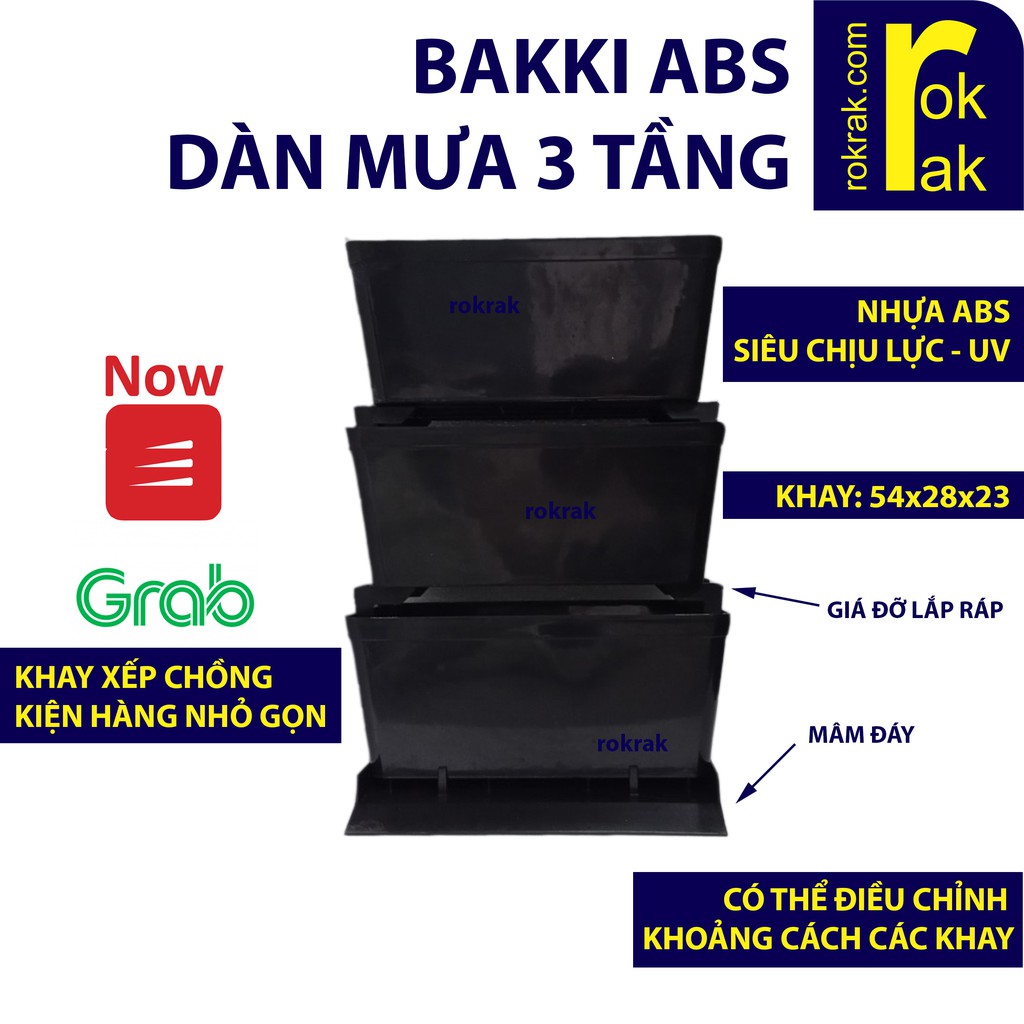 Lọc Bakki hồ cá ABS dàn mưa siêu chịu lực chống UV 3 tầng dễ tháo lắp