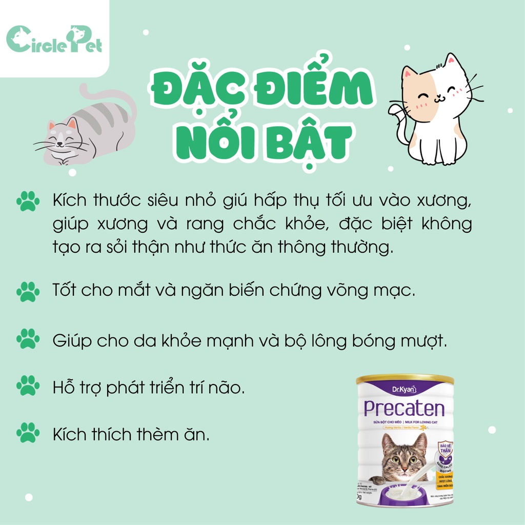Sữa Bột Cho Mèo Precaten Dr. Kyan Giàu Dinh Dưỡng Hỗ Trợ Phát Triển Trí Não - Circle Pet