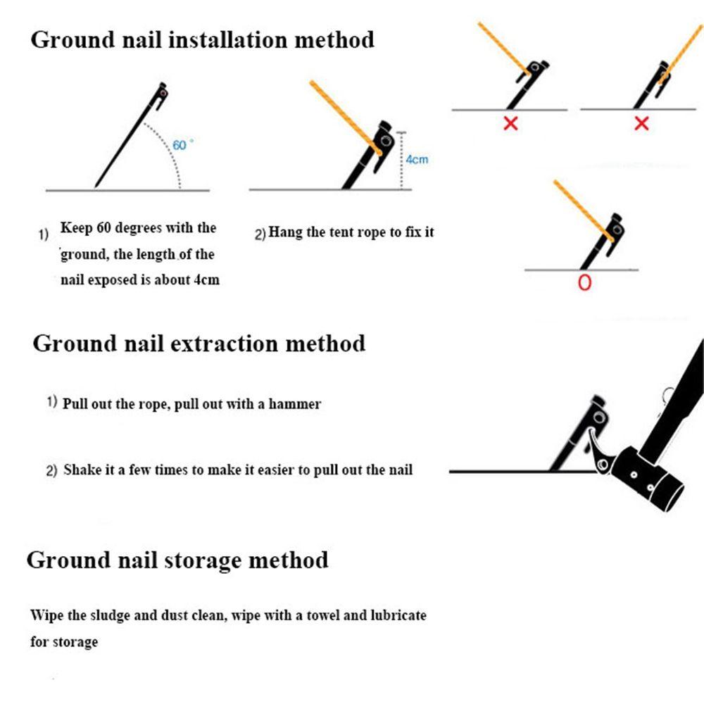 Bộ 1 / 4 Cọc Dựng Lều Chuyên Dụng Tiện Lợi|Đinh Thép Làm Móng Tiện Dụng Khi Đi Cắm Trại
