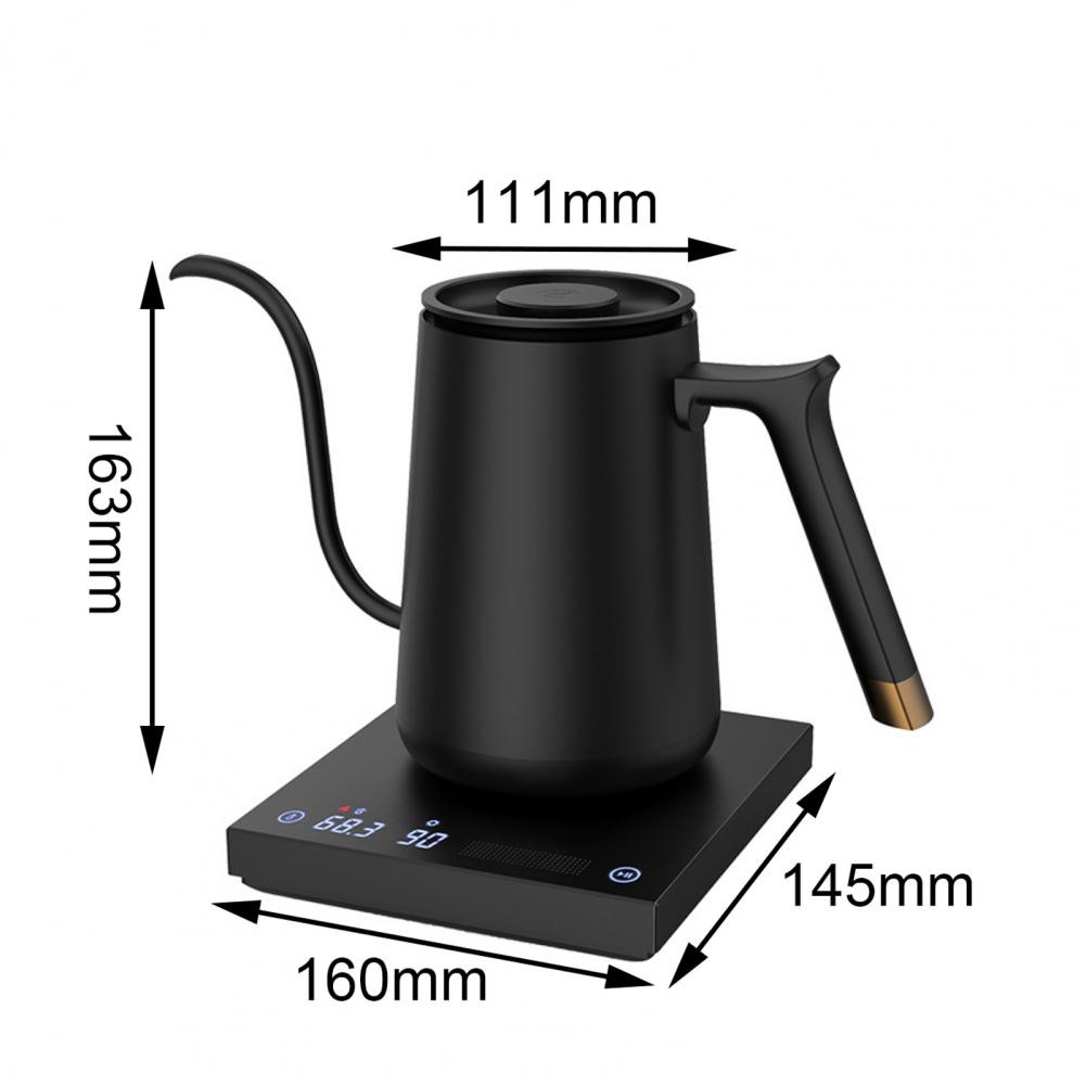 ✴Ấm điện bằng thép không gỉ 600 / 800ml Có bình pha cà phê cách nhiệt kiểm soát nhiệt độ không đổi Ấm trà vòi dài cổ ngỗ