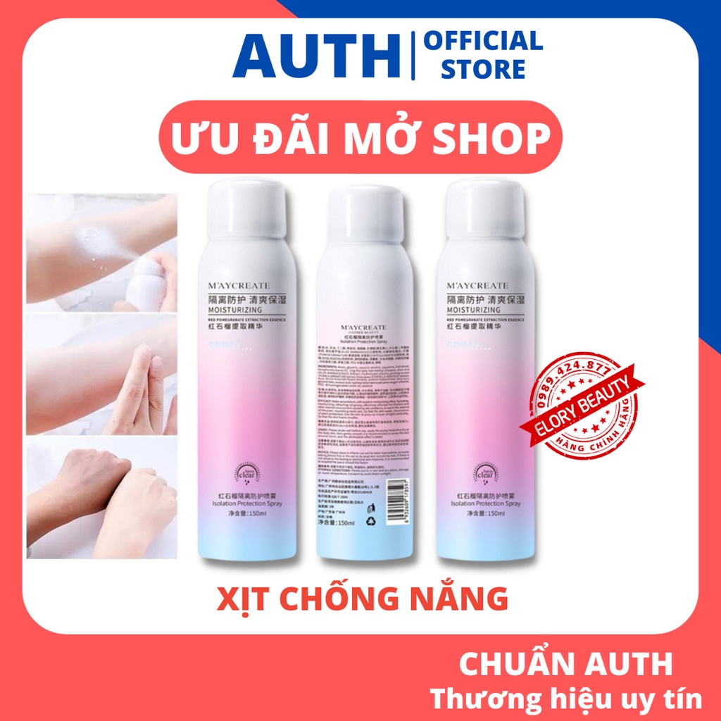 Xịt Chống Nắng Maycreate Trắng Da 150ml Bật Tông Sau Sử Dụng - Nội Địa Trung