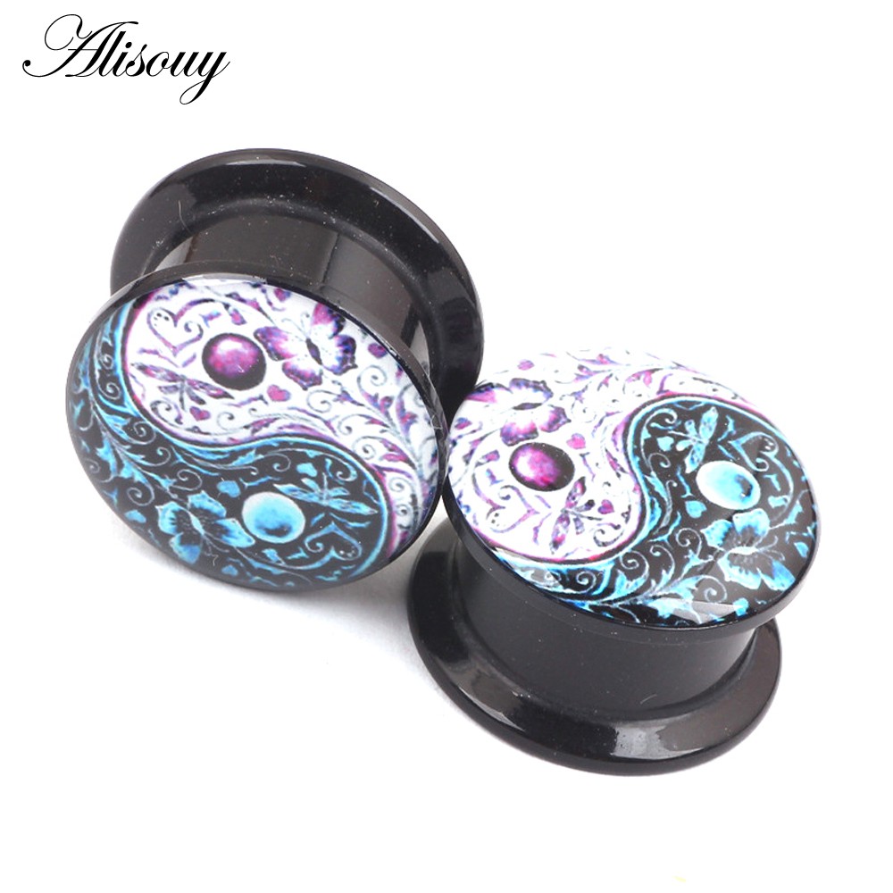 Bộ 2 Khuyên Nong Tai Hình Bướm / Hoa Bằng Acrylic Độc Đáo