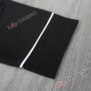 Áo thun đen basic viền trắng
