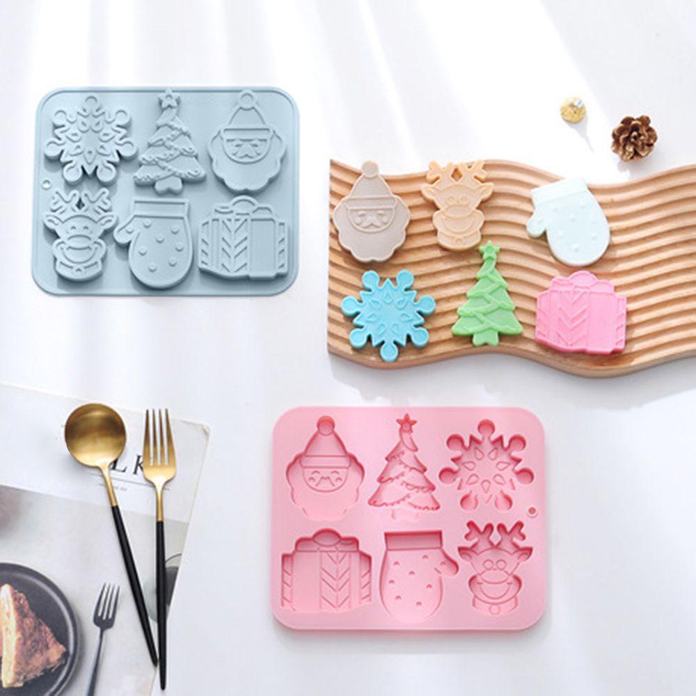 Khuôn Silicone Làm Xà Phòng 6 Ô Chủ Đề Giáng Sinh