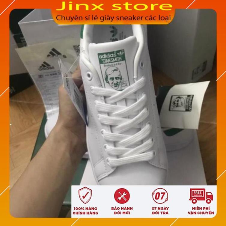 Giày thể thao sneaker stan smith màu trắng gót xanh full size, full bill box hàng 1:1 | BigBuy360 - bigbuy360.vn