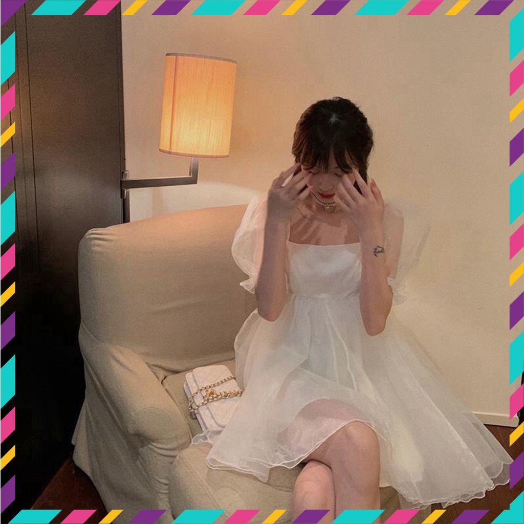 Váy Nữ, Váy Babydoll Voan Tay Phồng Style Tiểu Thư Công Chúa, Vải Voan Tơ 2 Lớp Tay Phồng | BigBuy360 - bigbuy360.vn