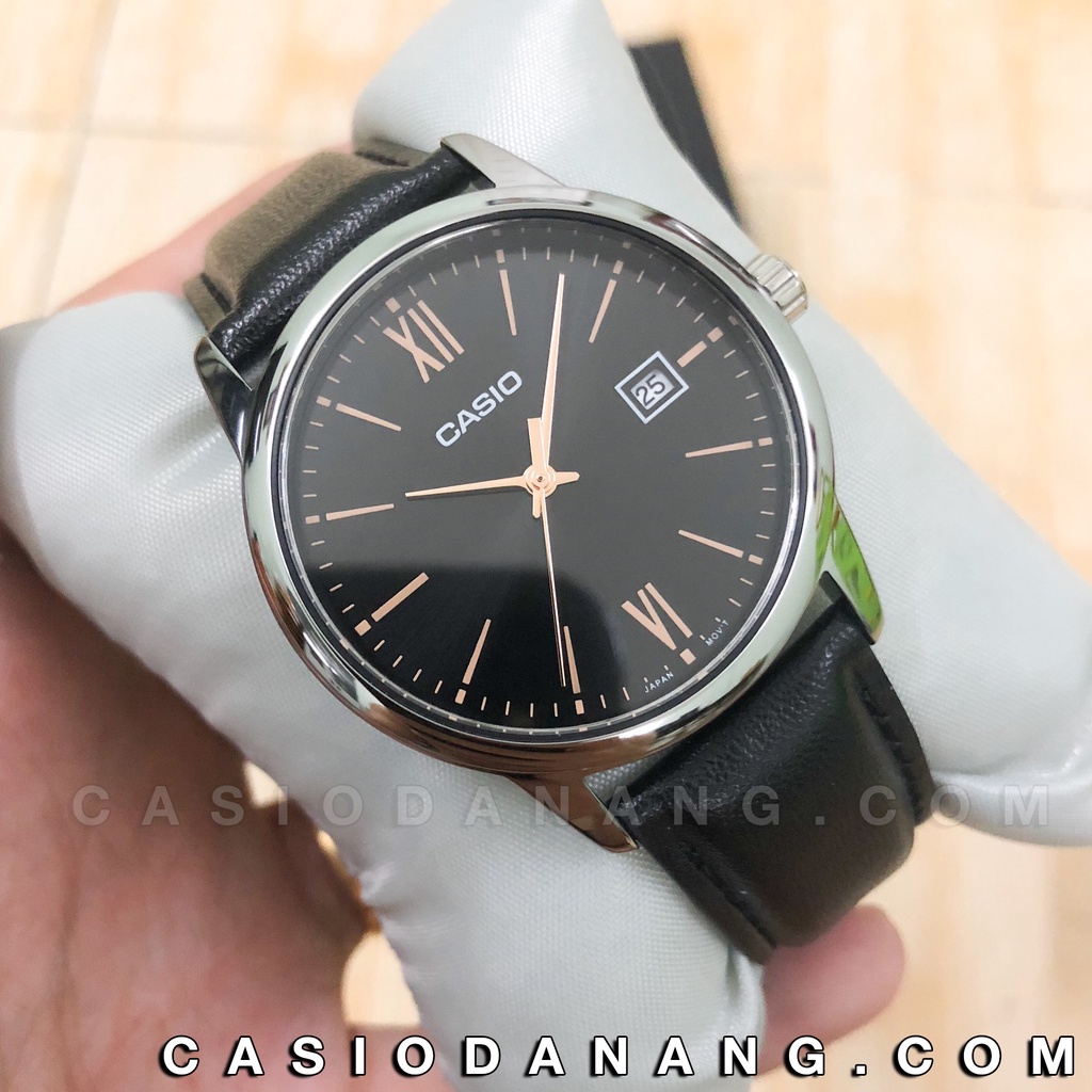 Đồng hồ nam dây da Casio chính hãng Anh Khuê MTP-V002L-1B3UDF (37mm)