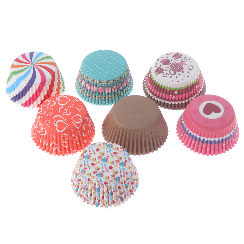 Set 100 Cốc Giấy Đựng Bánh Cupcake Dễ Thương