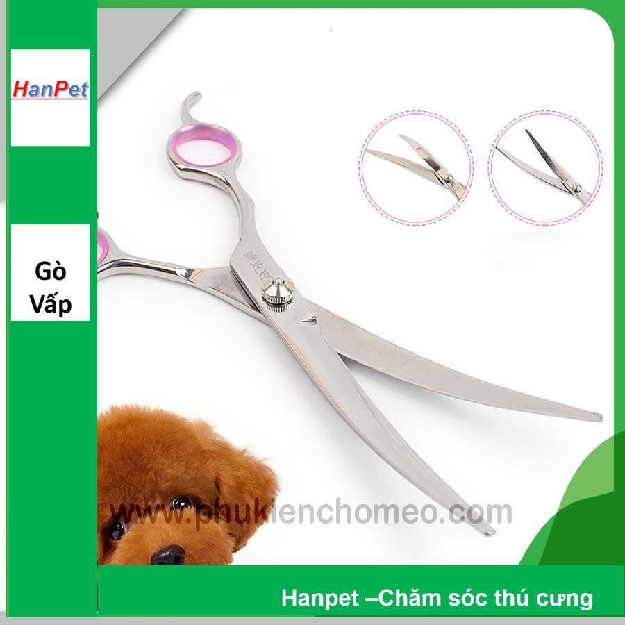 Hanpet.GV- 448- Kéo cong tỉa lông (- 4711529) Kéo cong tỉa lông chuyên dụng cho chó mèo