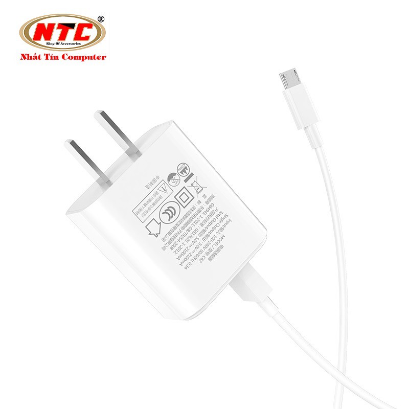 Bộ cốc sạc 2 cổng và cáp sạc cổng microUSB Hoco C62 - output 2.1A