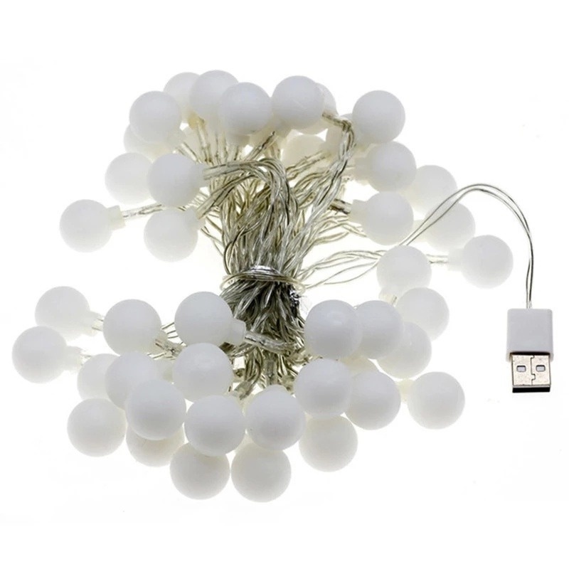 Dây Đèn LED Hình Quả Bóng Tròn 2M 3M 6M Chống Thấm Nước Dùng Trang Trí Tiệc Tùng/Giáng Sinh