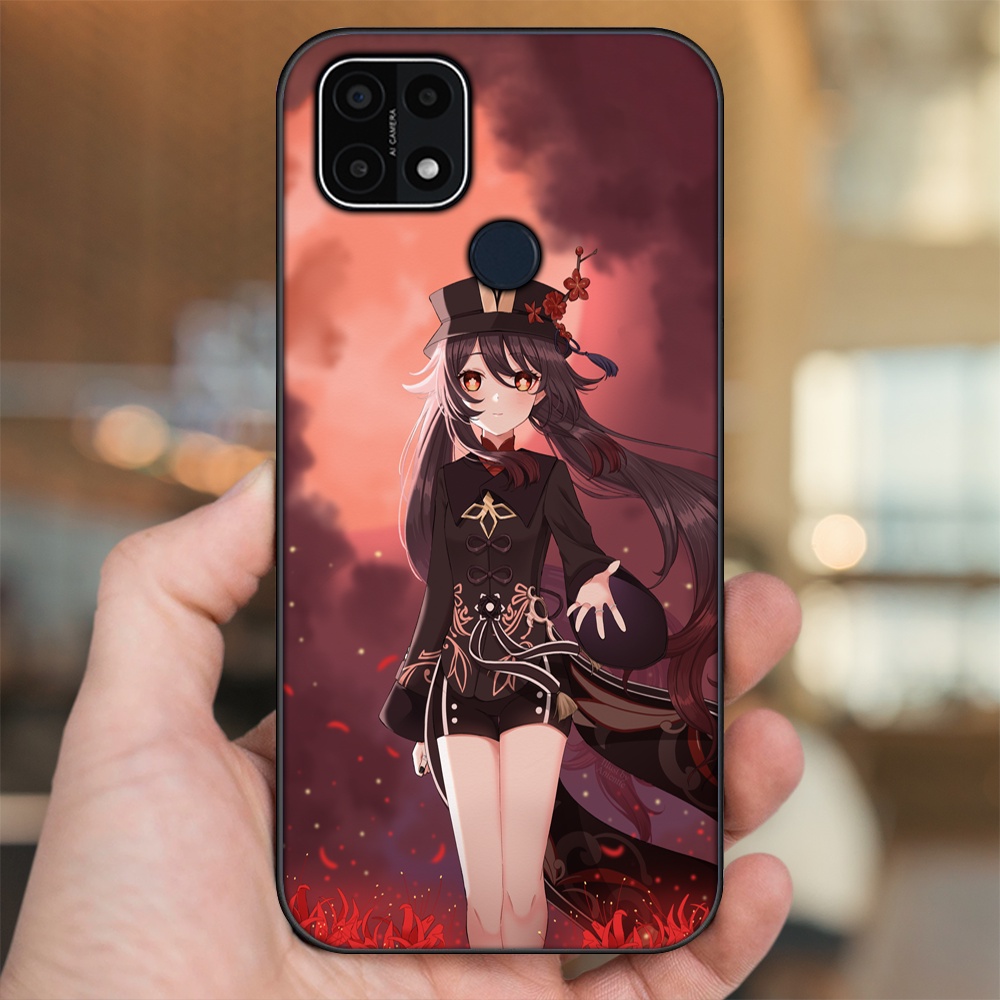Ốp lưng Oppo A15, A15s viền đen in hình Hutao Genshin Impact
