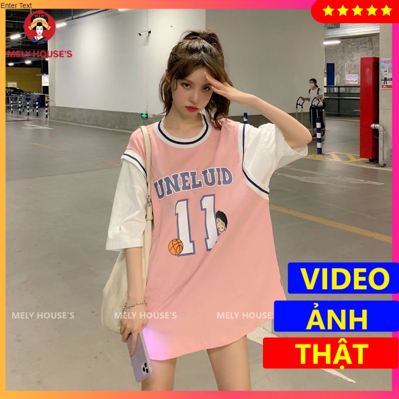 Áo Thun Tay Phối Bóng Rổ Số 11 Unisex Hàn Quốc QV442