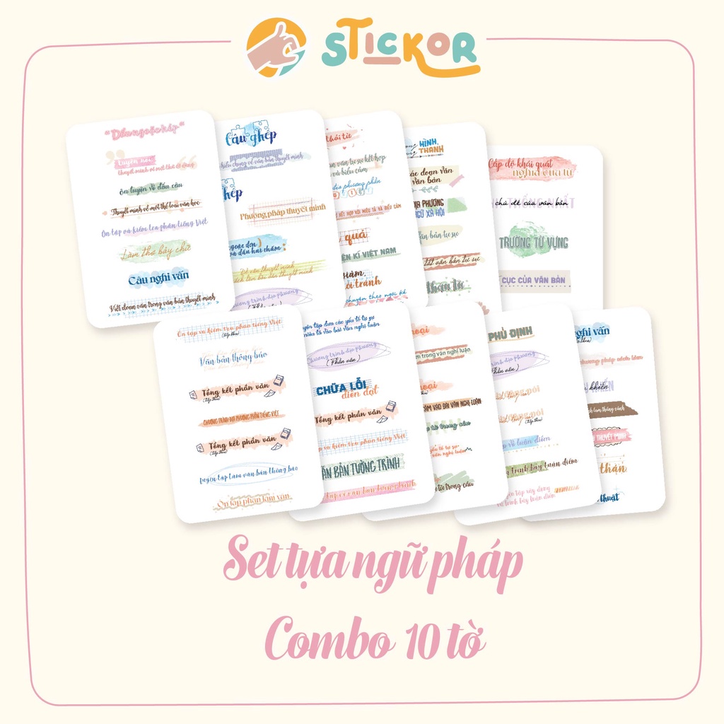 Sticker tựa bài Ngữ văn lớp 08