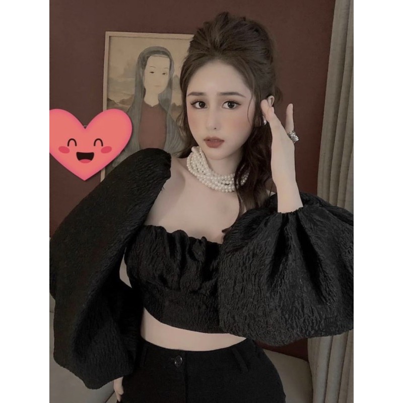 Áo tiểu thư tay bồng thắt nơ lưng kèm mút ngực cực xinh( ib chát để chọn màu ,hoặc đặt ghi ở phần ghi chú ) | BigBuy360 - bigbuy360.vn
