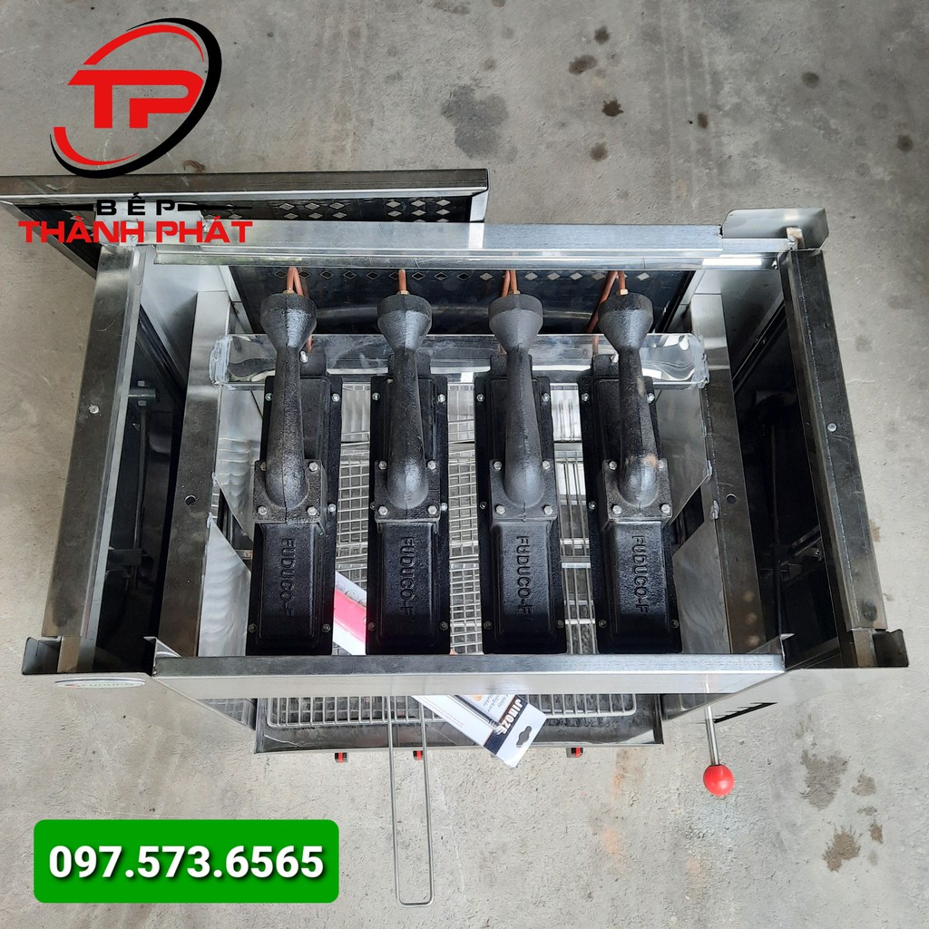 Lò Nướng Salamander 4 họng, Bảo hành 2 năm, Họng gang đúc siêu bền