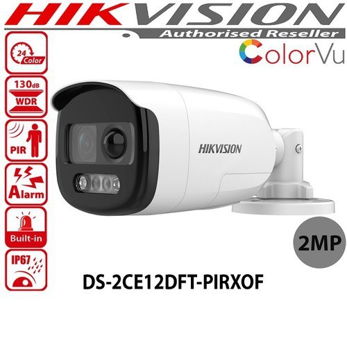 CAMERA HD-TVICOLORVU DS-2CE12DFT-PIRXOF TÍCH HỢP CÒI, ĐÈN, BÁO ĐỘNG