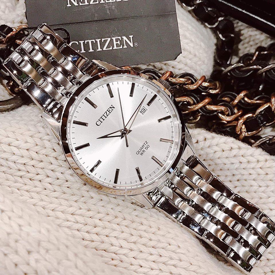 Đồng Hồ Citizen Nam Chính Hãng, Đồng Hồ Citizen BI5000 - 87A Dây Thép Lịch Ngày Fullbox.