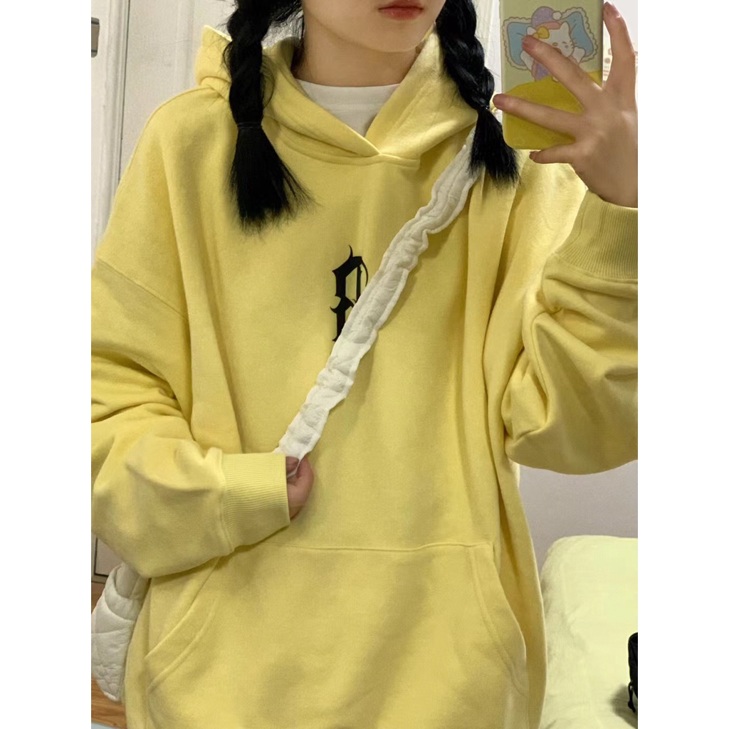 NRVP Áo Hoodie Tay Dài Oversize In Họa Tiết Phong Cách Hàn Quốc Kiểu Mới Cho Nam / Nữ