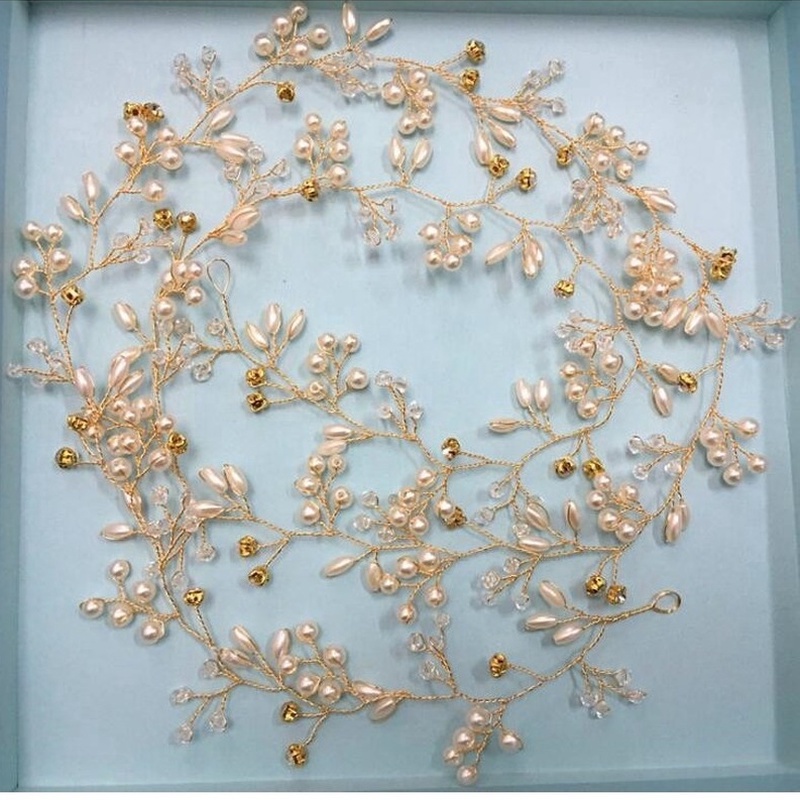 Trâm Cài Tóc Dáng Dài Hình Vương Miện Đính Ngọc Trai Nhân Tạo Thời Trang