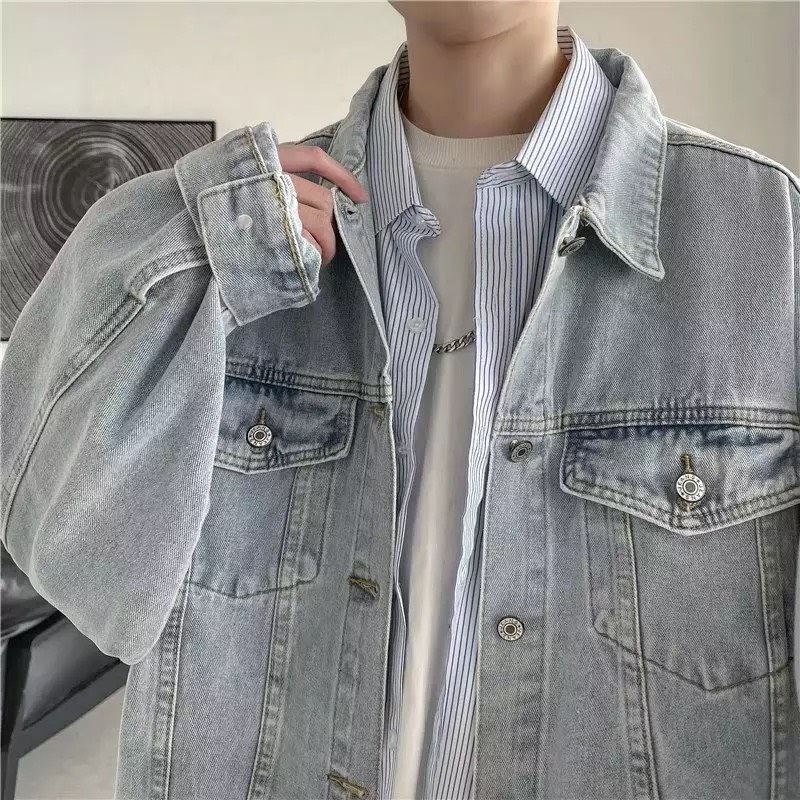 Áo Khoác Jeans Bò Denim Jacket Fashion Unisex Màu Xanh Bạc