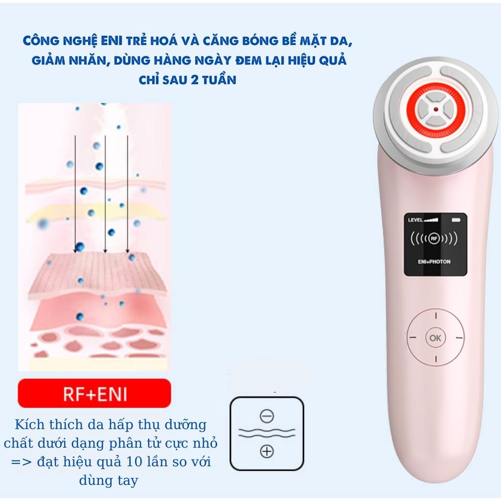 Máy nâng cơ mặt Korona cao cấp chống nước, công nghệ ENI điện di tinh chất, trẻ hoá da, massage mặt Nanotime Beauty