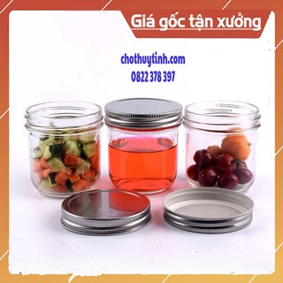 [NEW]Hũ thủy tinh tròn 300ml nắp nhôm