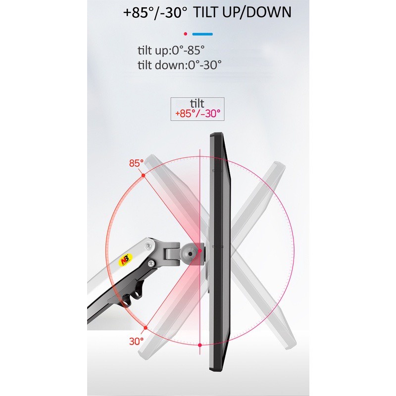 Giá treo màn hình máy tính F100A cho màn hình từ 22-35 ich màu trắng sang trọng hàng chính hãng NB