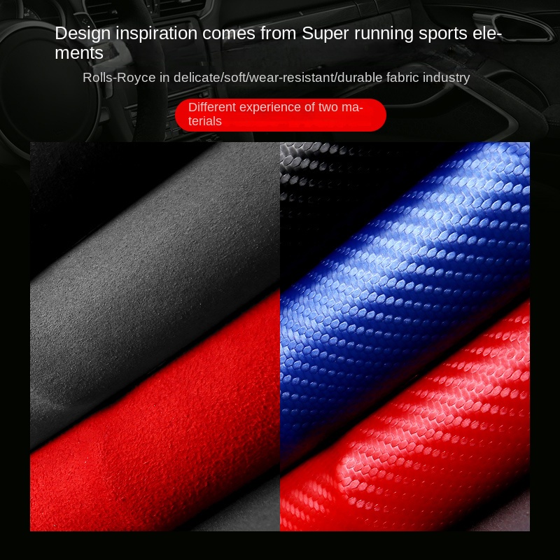 Vỏ Bọc Vô Lăng Xe Hơi Bằng Da + Sợi Carbon Chống Trượt / Mòn Cho Vinfast Vf8 Vf9 Vf E34 Vf5 Vf7 Lux2.0