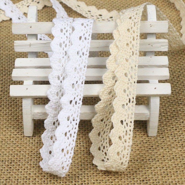 1.5cm ren dệt vải cotton vintage phụ kiện thời trang đồ thủ công trang trí nhà cửa