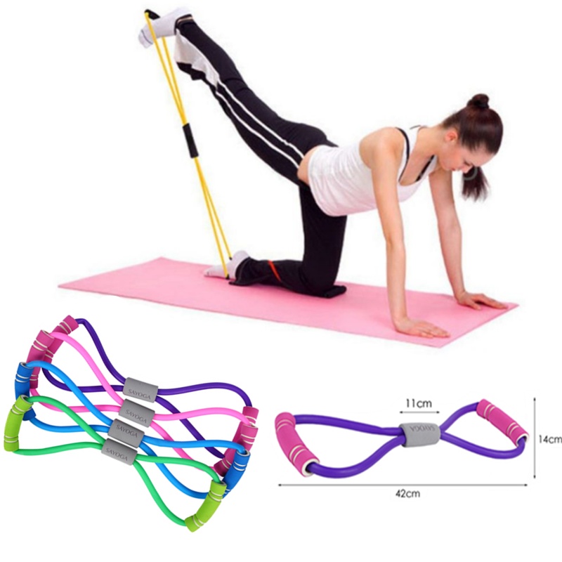 Đai Tập Thể Dục Bằng Cao Su Đàn Hồi Hình Số 8 Chất Lượng Cao
