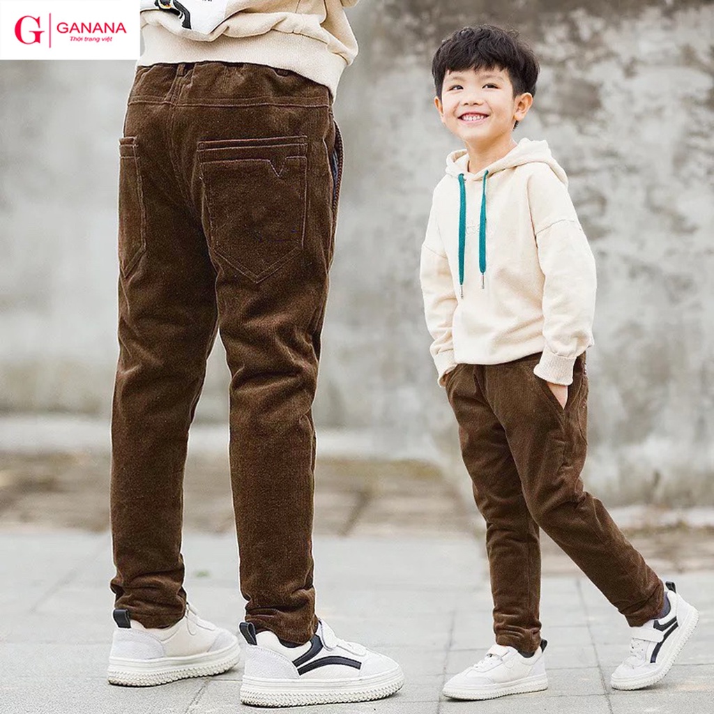 Quần Nhung tăm cho bé max 56kg - Chất nhung tăm mềm mịn
