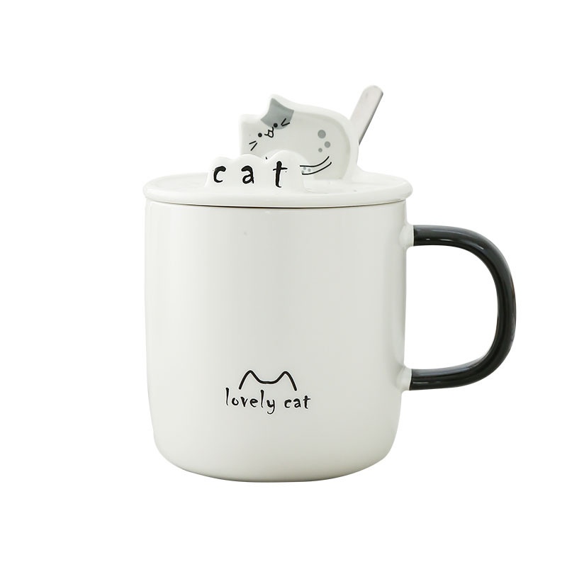 Cốc ly sứ nắp mèo 3D Cốc Cốc nhiều biểu cảm dễ thương dùng để uống nước, pha trà pha cà phê, giá đỡ điện thoại, quà tặng