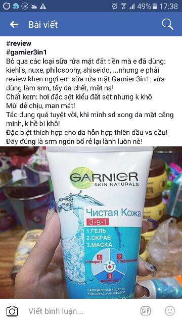SỮA RỬA MẶT GARNIER 3in1