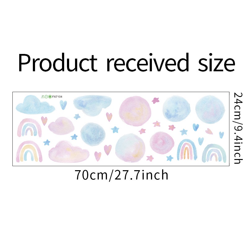 Sticker Dán Tường Họa Tiết Đám Mây Và Cầu Vồng Dùng Trang Trí Phòng Ngủ Trẻ Em