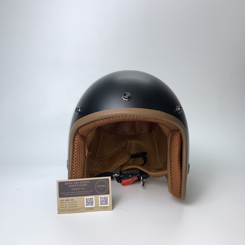 Mũ Bảo Hiểm 3/4 SHIN XE ĐẠP Viền Nâu Cao Cấp - Nón bảo hiểm xe máy, xe motor, phượt, du lịch.