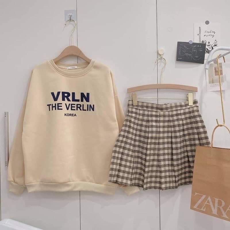 [RẺ VÔ ĐỊCH] Set nỉ sweater kèm chân váy Nữ -Bộ  màu nude basic xinh xắn, dễ thương phong cách hàn quốc Ullzang | BigBuy360 - bigbuy360.vn