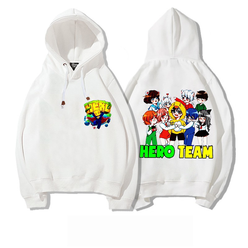 HOT Áo khoác hoodie in hình hero team màu trắng cực chất bé trai bé gái đều mê áo đẹp chất xịn